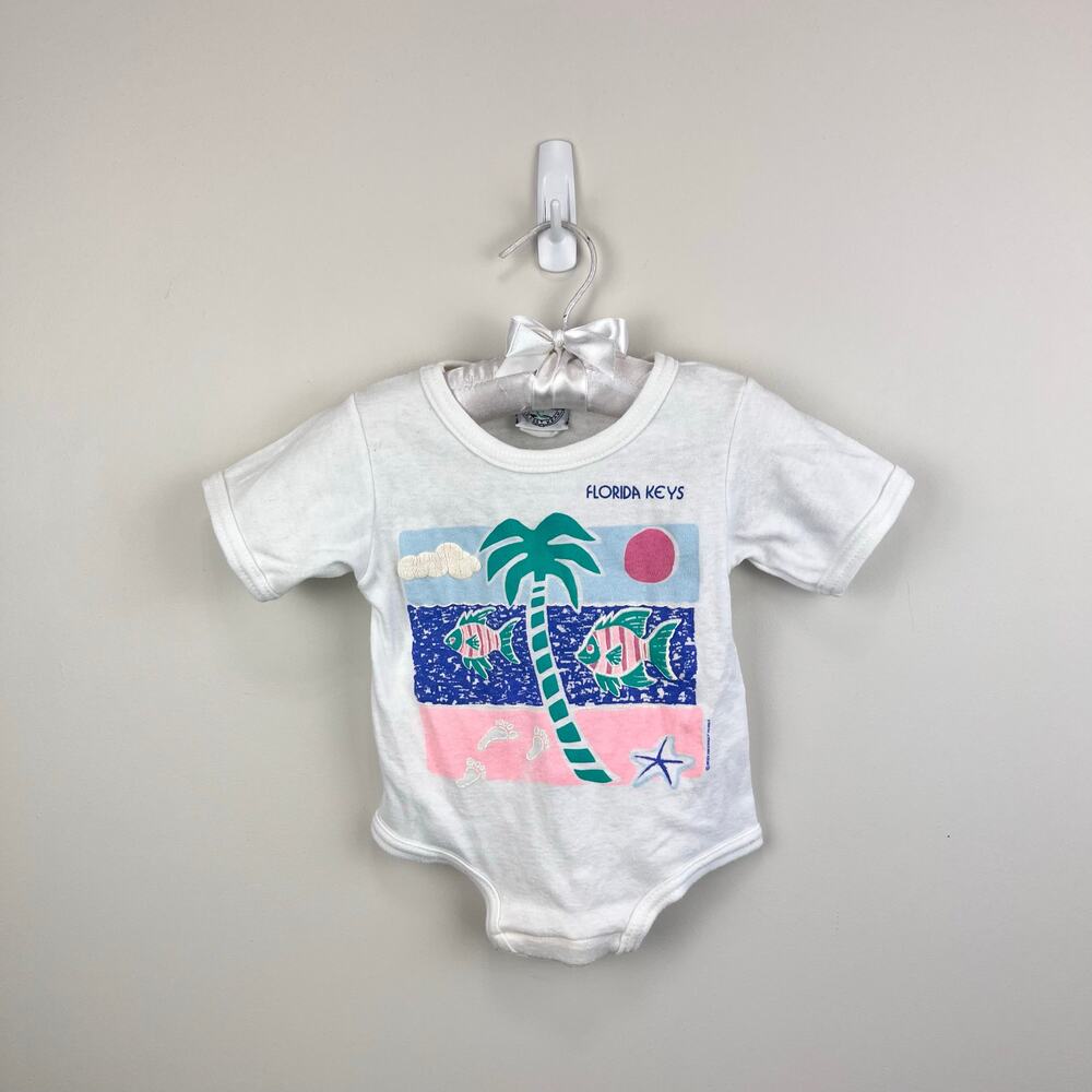 Vintage Stanley Michaels Florida Keys Bodysuit Romper 12 Months USA